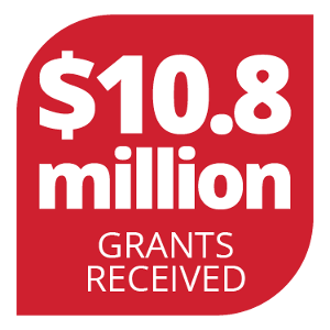 10.8 million in grants received