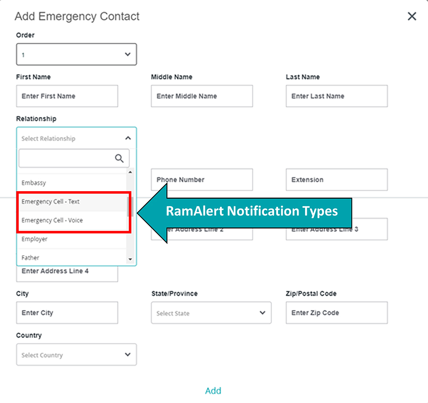 Adding an Emergency Contact in Banner