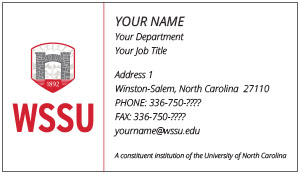 WSSU Business Card, Option 2