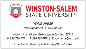 WSSU Business Card, Option 1