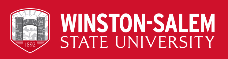 WSSU full-name logo with red background