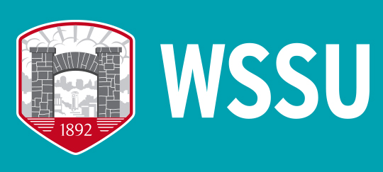 WSSU abbreviated h. logo teal background