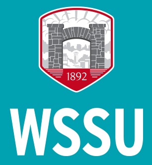 WSSU abbreviated v. logo with teal background