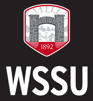 WSSU abbreviated v. logo with black background