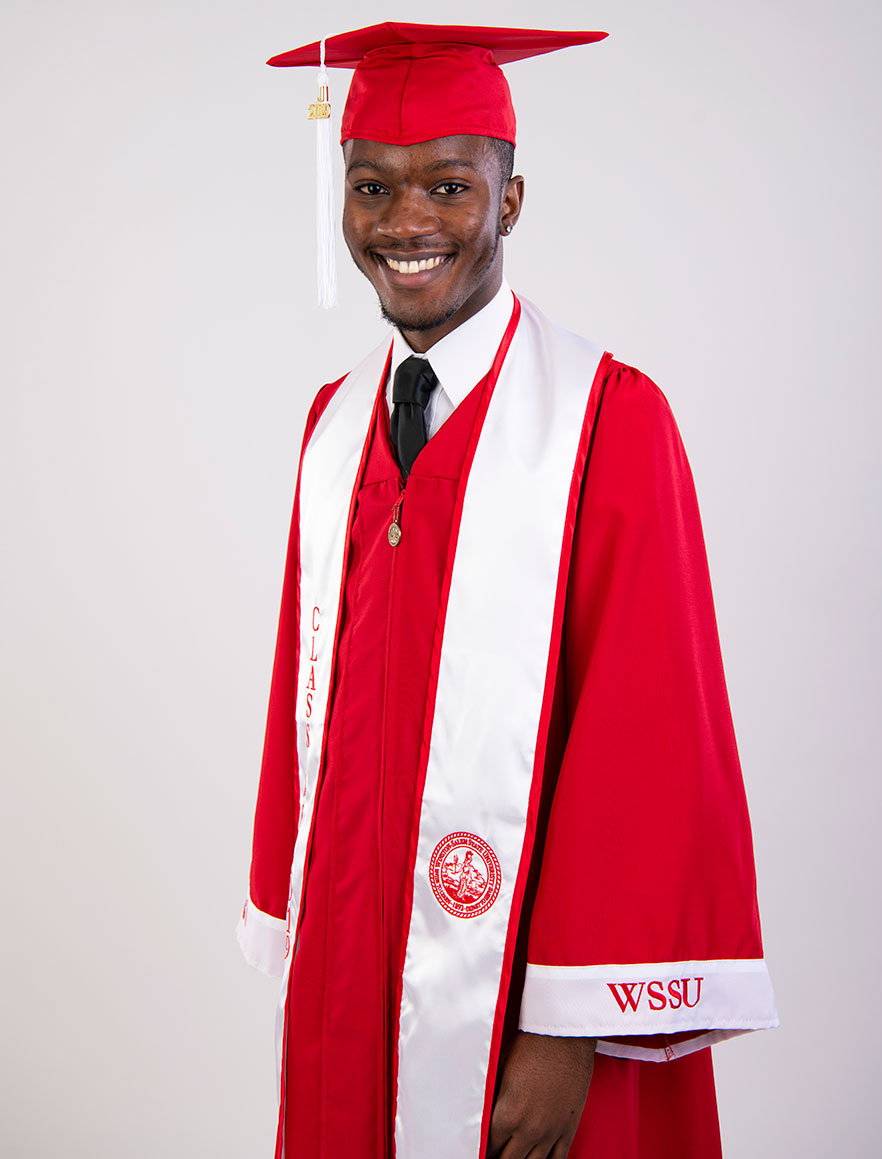 red gown for graduation