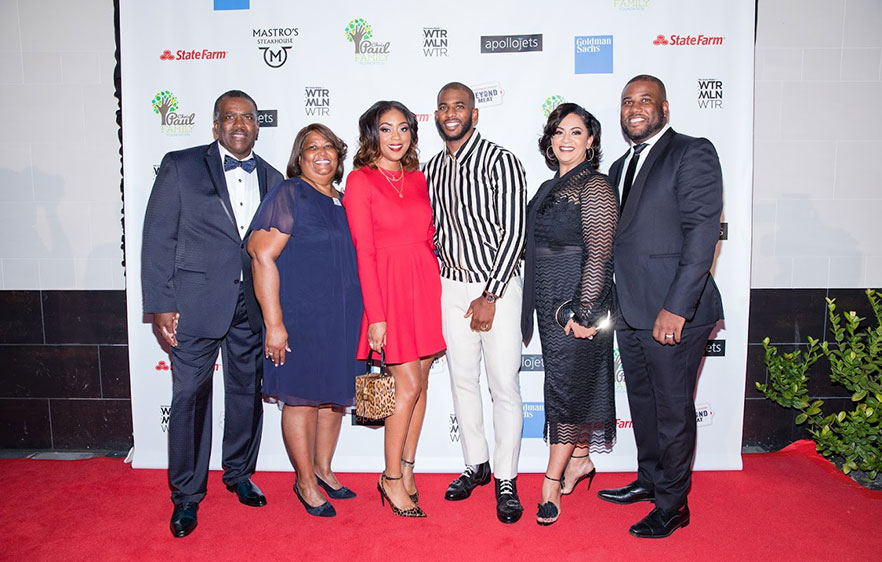 Red carpet photo with Chris Paul family