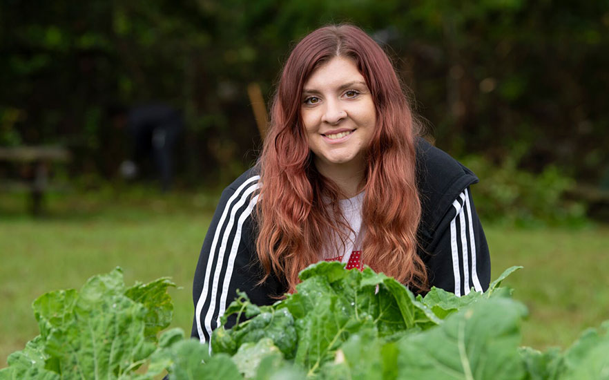 Miranda Legg at the community garden