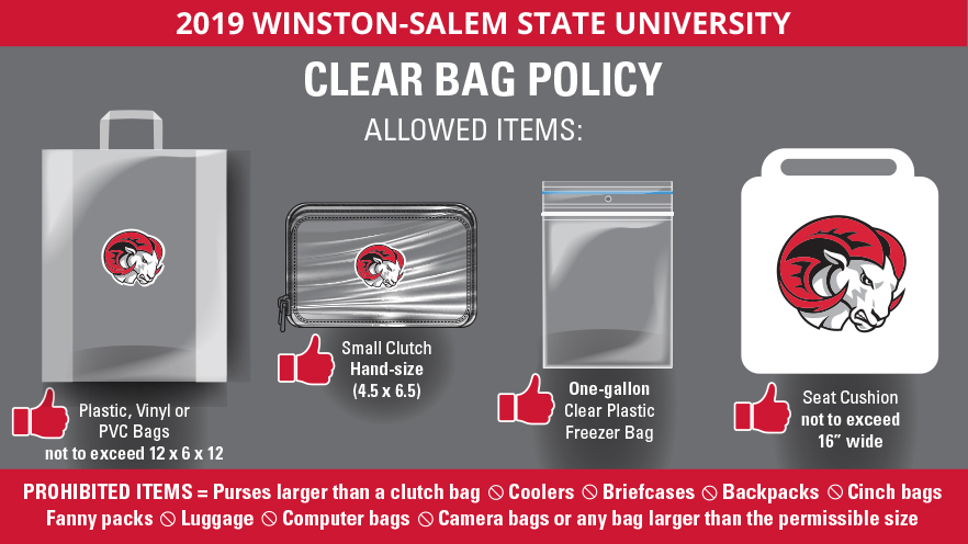 Graphic: WSSU's Clear Bag Policy