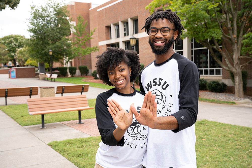 Students on WSSU campus