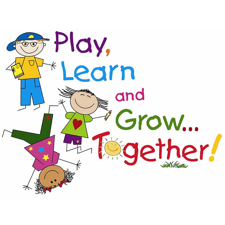 Play, Learn, and Grow Together cartoon image