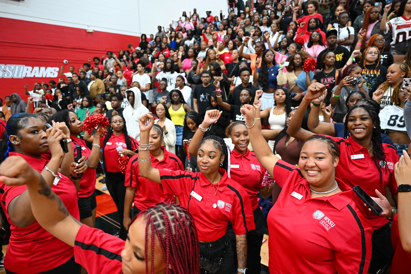 Legacy Leaders with a crowd of students