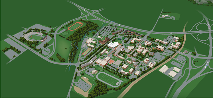3D map view of campus