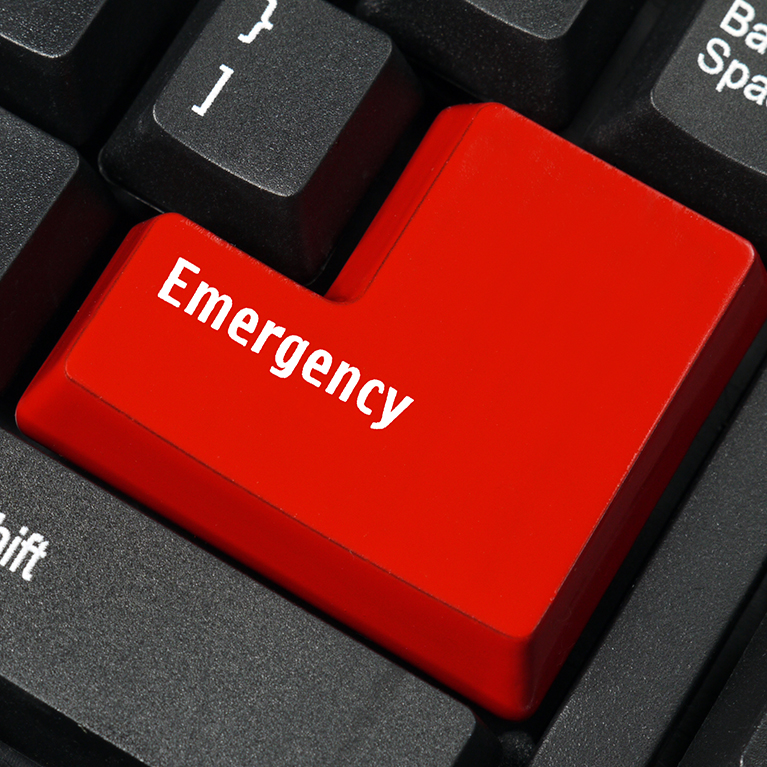 image of a red emergency button
