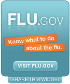 FLU.gov logo, Know what to do about the flu. Visit Flu.gov