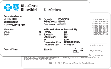 BlueCrosd BlueSheild Insurance Card